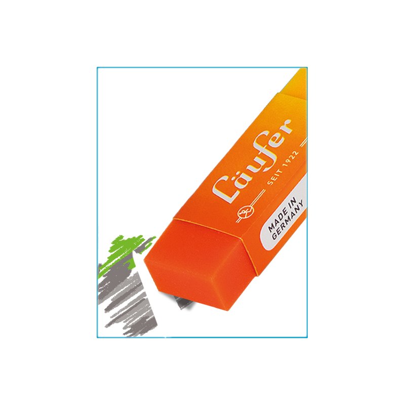 Läufer Plast Color plastic eraser two-tone, 65×21×12 mm